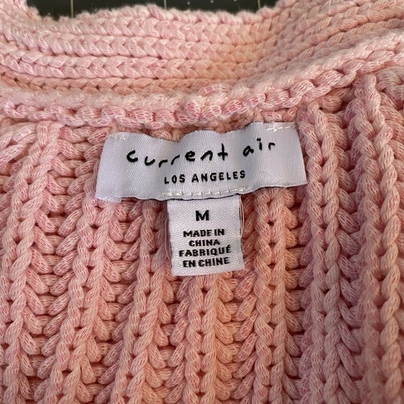 CURRENT AIR V-Neck Rib Knit Crop Cardigan Pink M - Picture 6 of 7